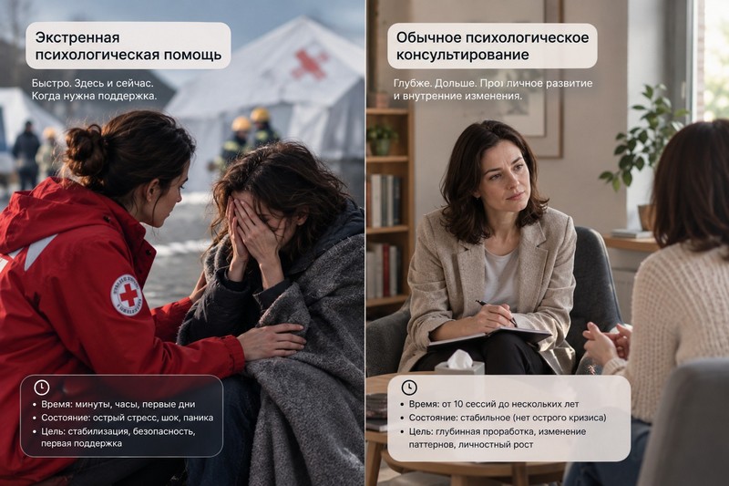 Три лица помощи: чем отличаются экстренная помощь, кризисное и обычное консультирование